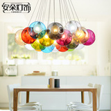 彩色泡泡球艺术吊灯创意个性服装店餐厅酒吧台简约玻璃球中球吊灯