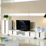 现代简约时尚创意客厅2米电视柜 双抽屉储物地柜 白色圆角影视柜