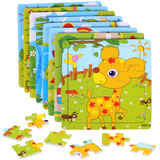 儿童拼图木质9片幼儿宝宝早教益智力拼板2-3-4-6岁男女孩卡通玩具