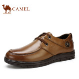 Camel骆驼男鞋 春季潮流鞋子时尚英伦休闲皮鞋系带真皮男鞋