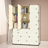 儿童书柜储物柜简易书架置物架现代简约带门自由组合塑料小格子柜