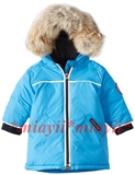 2015冬装加拿大鹅童装滑雪服男女中小童羽绒服天然狼毛加厚外套