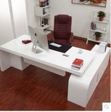 北京办公家具白色时尚烤漆老板桌办公桌椅总裁桌 简约现代经理桌