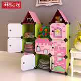 简易衣柜树脂儿童玩具储藏柜宝宝卧室卡通可爱城堡收纳柜塑料柜子