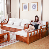 水曲柳实木沙发现代中式简约客厅组合贵妃储物实木家具冬夏两用