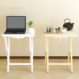 包邮浅枫木白色简易约折叠餐桌书写桌培训桌子笔记本喝茶吃饭桌