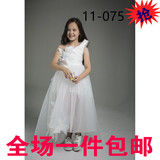 儿童摄影服装2016新款批发韩版影楼拍照服女大童公主裙白11-075