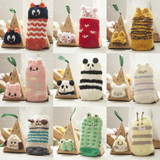 可爱软绵绵袜日本硅胶防滑卡通刺绣儿童袜子珊瑚绒宝宝地板袜盒装