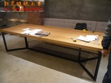 美式乡村LOFT铁艺实木餐桌椅组合复古电脑办公桌书桌工作台会议桌