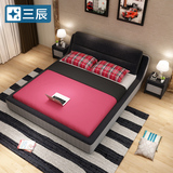 三辰 简约现代布床1.5/1.8米双人床小户型拆洗软体床布艺床婚床