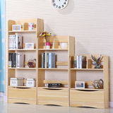 包邮实木书架宜家儿童置物架简约环保松木书柜自由组合储物柜