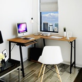 现代转角桌简约办公桌家用台式电脑桌个性钢木书桌创意写字桌特价