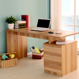 实木组合书柜电脑桌子简约一体机电脑桌台式家用写字台办公桌特价