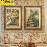 美式客厅装饰画欧式沙发背景墙画有框画餐厅卧室挂画风景玄关壁画