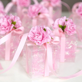 玫瑰绢花透明塑料糖盒 创意婚礼用品 欧式费列罗巧克力喜糖盒