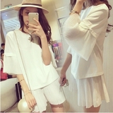 韩国代购女装2016春夏季新款两件套装两件套显瘦裙裤雪纺衫套装潮