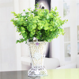 仿真绿植盆栽花卉7叉大尤加利叶家居客厅餐桌桌面装饰花假花绢花
