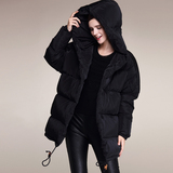 韩国代购2015冬季新款修身保暖羽绒连帽中长款加厚正品直邮女外套