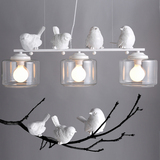 现代简约创意个性单三头小鸟吊灯餐厅吧台北欧宜家卧室客厅阳台灯