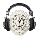 佩格SZ42现代艺术贴画时钟3D立体静音挂钟客厅创意壁钟音乐耳机贴