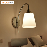 米度LED现代壁灯客厅卧室床头灯过道灯简约创意玻璃壁灯墙壁灯