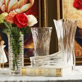 欧式创意客厅摆件直筒水培富贵竹透明 玻璃 花瓶婚庆花瓶插花花器