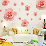 客厅沙发背景墙可移除墙贴卧室床头浪漫温馨墙壁贴纸柜门玫瑰贴画