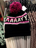 HM H&M专柜正品代购 春季字母毛球毛线帽 现货！