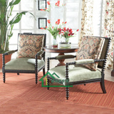 美式实木单人沙发椅法式扶手休闲椅简约现代洽谈椅会客椅环保家具