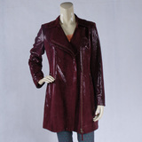 圣三利专柜正品欧美修身羊皮皮衣中长款气质外套纯色女SL133PY06