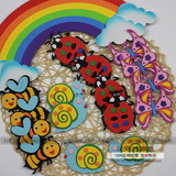 幼儿园教室蝴蝶环境布置 EVA蜗牛泡沫瓢虫墙贴 卡通动物装饰墙贴