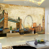 欧式大型壁画大型壁纸复古怀旧复古照片建筑艺术背景墙伦敦塔桥
