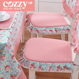 韩式粉红清新布艺椅垫田园加厚含芯办公室电脑椅学生坐垫2只装