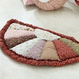 韩国代购 公主家居正品 欧式田园碎花 半圆形纯棉防滑脚垫 地毯VA