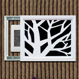 横款抽象树木质镂空电表箱装饰画配电箱遮挡画配电盒推拉式有框画