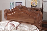 美式老榆木床婚床全实木雕花床现代新中式双人床1.8米卧室家具