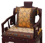 红木沙发垫坐垫靠垫定做中式家具高密度海绵垫古典绸缎布艺垫