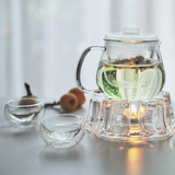 功夫耐热玻璃花茶壶过滤加热茶壶透明花草茶花茶茶具红茶整套套装