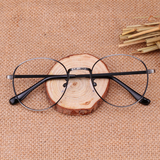 日版手造复古眼镜框女韩版超轻金属圆形细框镜架潮男文艺近视眼镜