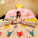 韩式小皇冠床头靠背 粉色公主少女大靠垫 二胎时代靠背艾米同款