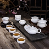 景德镇白瓷功夫茶具套装家用大号陶瓷整套茶壶盖碗茶杯子特价包邮