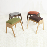 日式简约白橡木纯实木小凳子化妆凳环保凳子橡木现代风格梳妆矮凳
