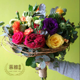 【慕雅花园】情人节礼物浪漫法式玫瑰花束生日深圳同城鲜花速递