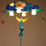 儿童房灯饰 LED吸顶灯男女孩房间卧室灯创意卡通吊灯星星月亮灯具