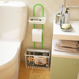 1208S多功能浴室置物架 卫生间铁艺杂志架纸巾架厕所收纳层架用品