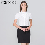 G2000女装休闲短款上衣百搭时尚通勤短袖优雅气质女士衬衫