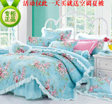 韩式全棉蕾丝花边床裙床罩1.8米2m纯棉婚庆公主被套床上4四件套件