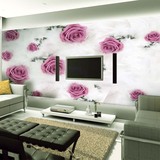 电视背景墙纸无纺布壁纸3D立体壁画简欧式客厅卧室床头影视墙玫瑰