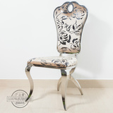 特价时尚简约现代不锈钢餐椅后会所椅 金属高靠背滴水创意椅子
