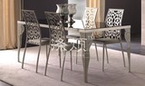 涤烦|高端定制家具|意大利新古典实木餐桌长方形镜面玻璃饭桌IC69